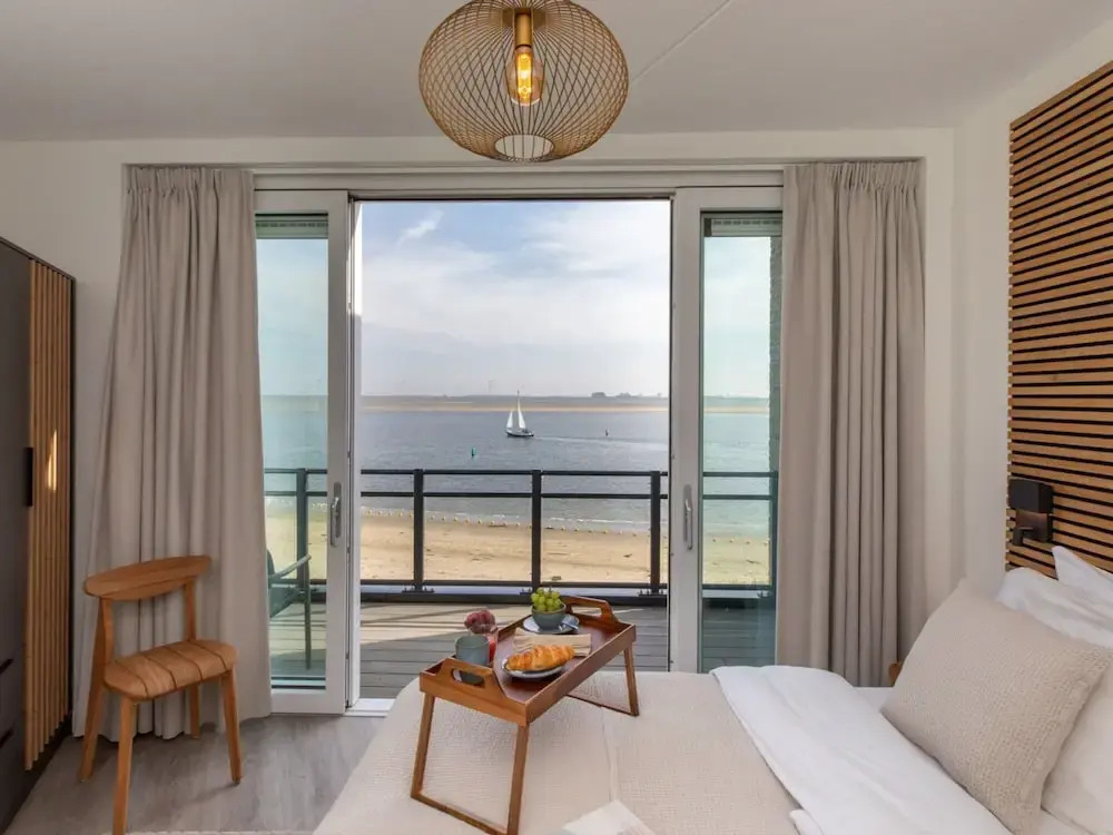 Lush apartment with water views