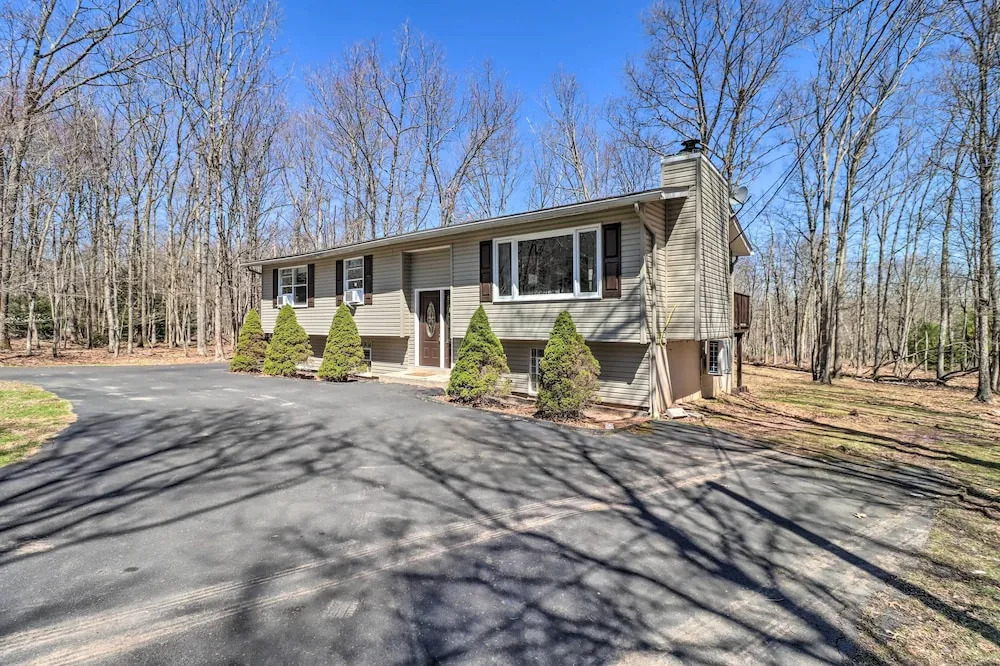 Sleek Albrightsville Home w/ Deck, Game Room