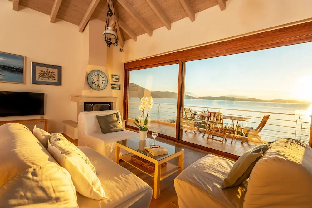 Seafront Karavi Villa with private sea access - Iris Villas Lefkada