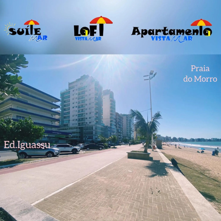 Suíte Mar - Praia do Morro - prédio frente Mar com elevador, atravessou a avenida, já está na Praia - com garagem - internet