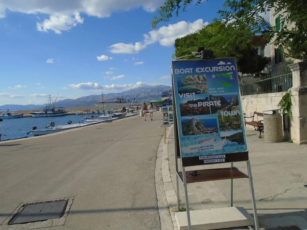 Very Spacious White Croatian Stone Seafront House With Secluded Enclosed Garden