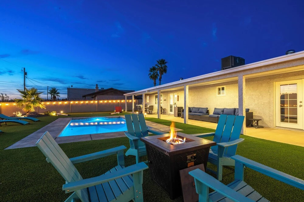 Pool, Game Room & Lake View! Modern Havasu Home