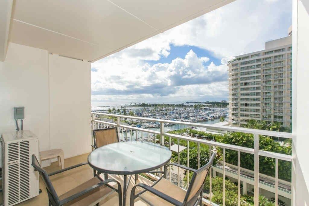Spacious One Bedroom Harbor View Condos at Ilikai Marina With Private Balcony