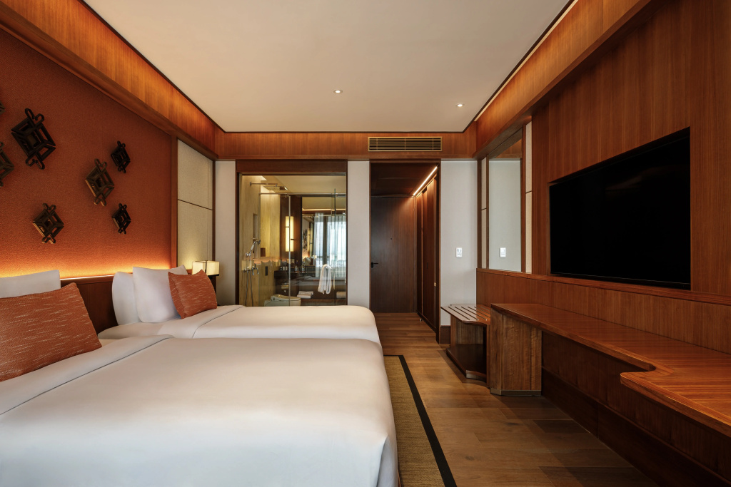 Двухместный номер Deluxe с видом на океан (2 отдельные кровати) в Отель Bali Beach