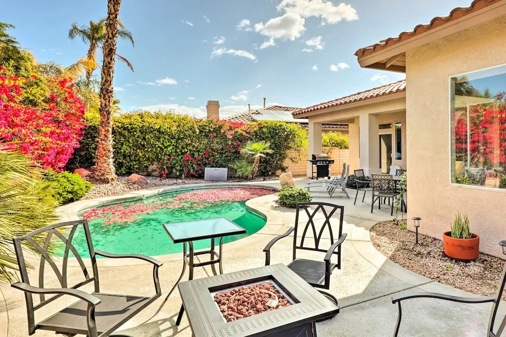 Private Pool + Patio: Luxe Palm Desert Retreat