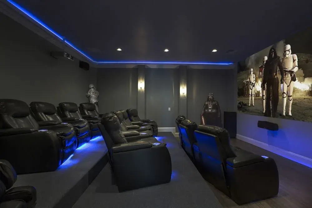 Theater Room Game Room Gym 7 Br home by RedAwning