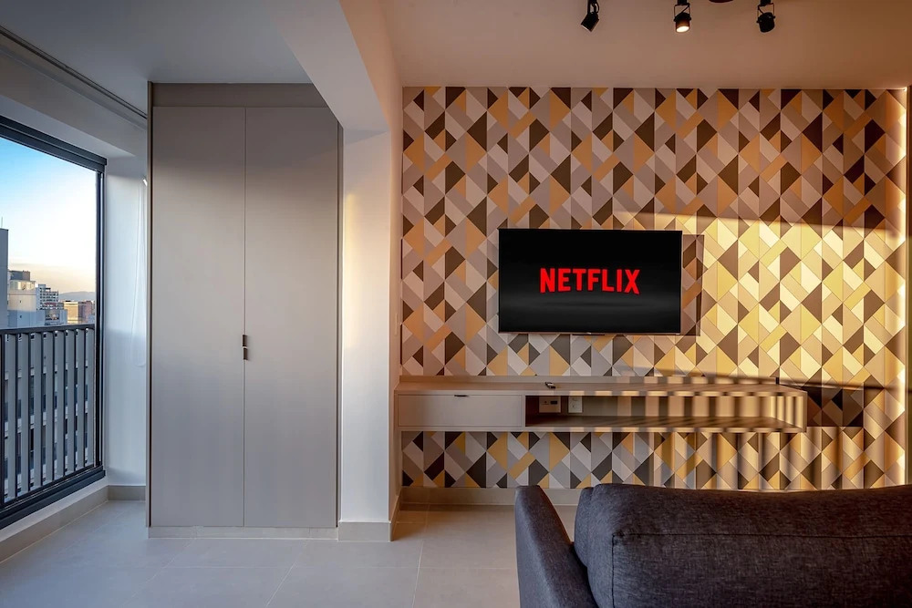 Studio com piscina aquecida e AC