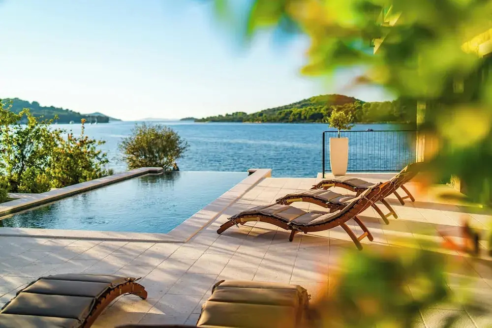 Sea front Villa Draga - infinity pool