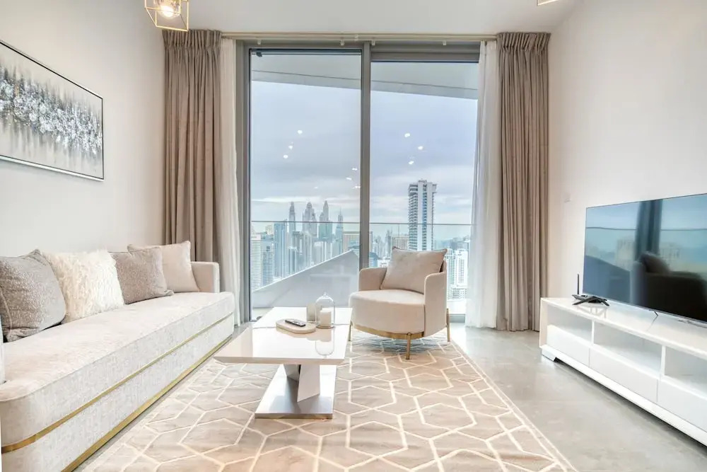 Elegant 2BR w Breathtaking Marina Balcony