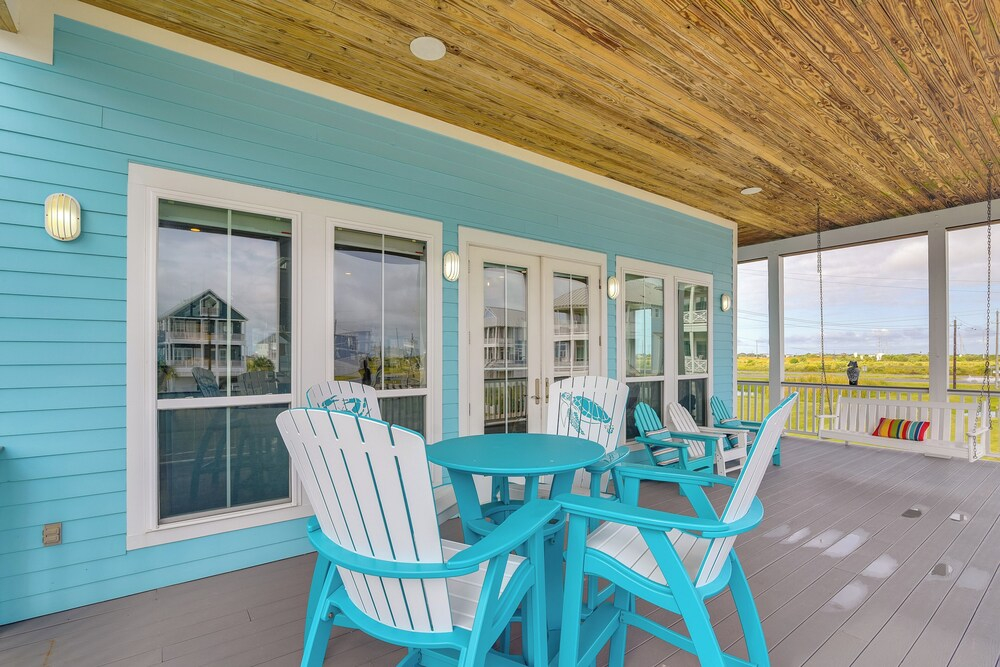 Walk to Galveston Beach: Family Gem w/ Balconies!