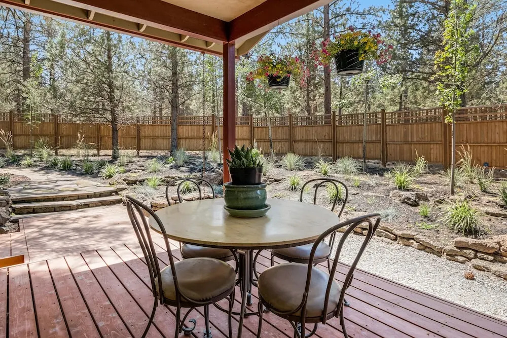 Big Bear Home features Private Entrance and Patio with Fire Pit by RedAwning