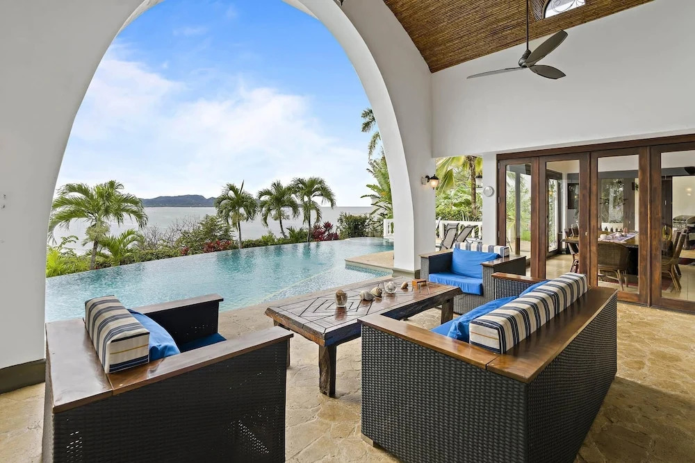 Dreamy Spanish-Style Villa with Sweeping Ocean Views, Elegant Nautical Design & Giant Infinity Pool