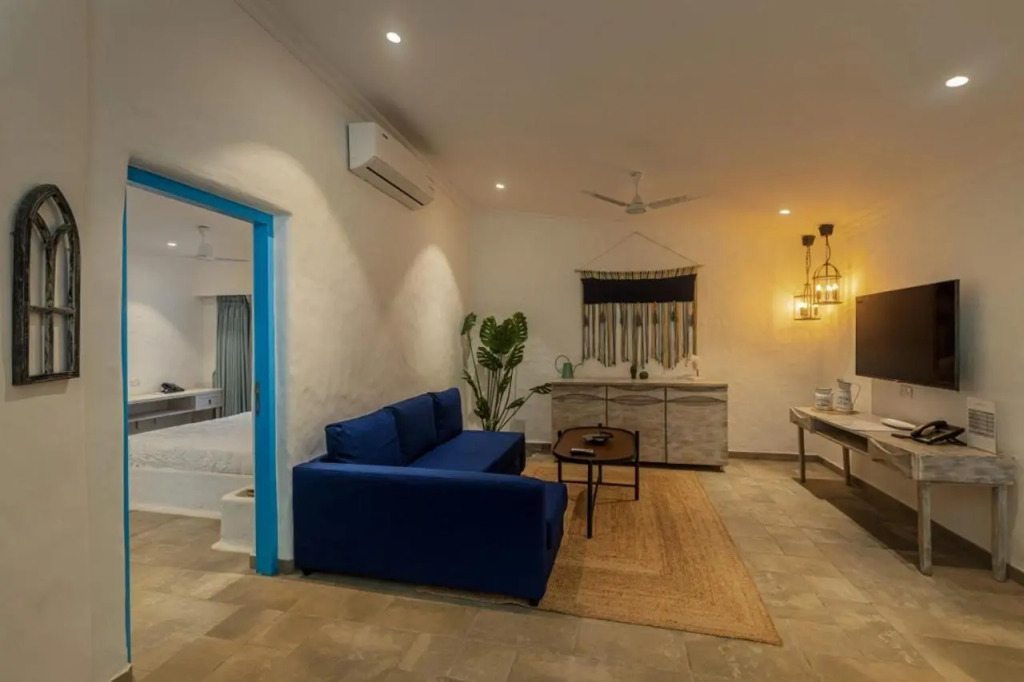 SaffronStays Kairos Zeus, Karjat - Greek style pool villa near Camp Max