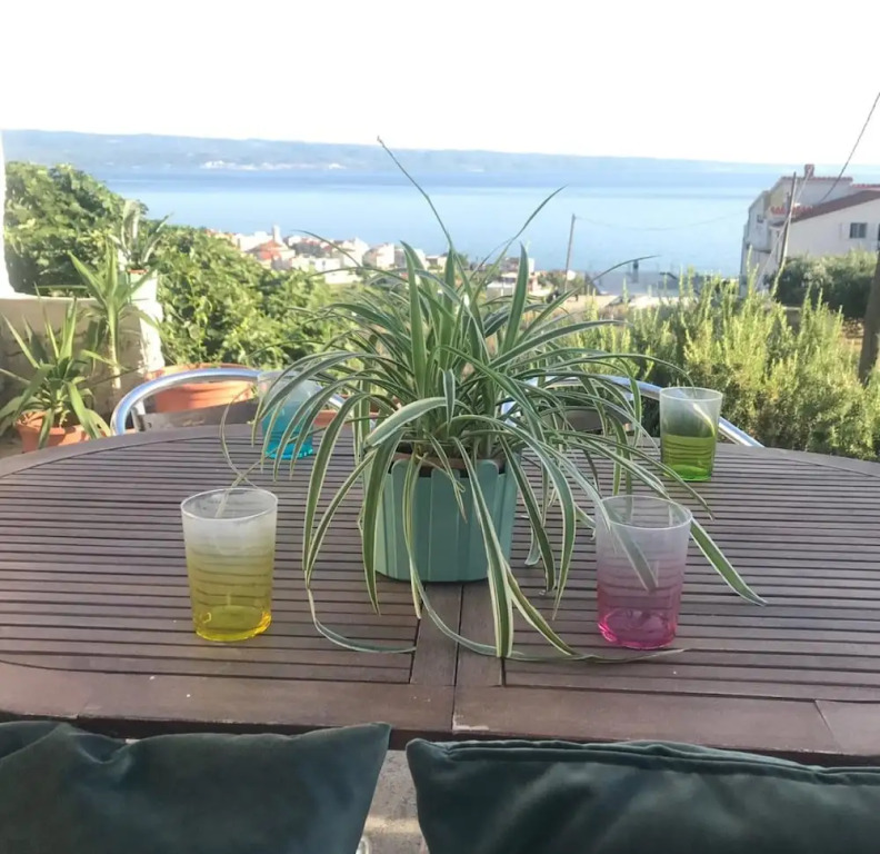 Large 95 m2 apt w. the sea View, Balcony and gar