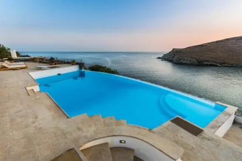 Villa BluEros - Private 8-Bedroom Estate with 100m Infinity Pool & Helipad, Syros