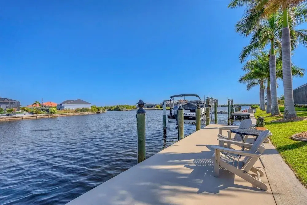 Villa Sol South Gulf Cove! Pool/spa Waterfront Canal W Dock 3 Bedroom Home