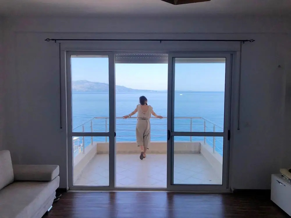 Apartment With one Bedroom in Sarandë, With Wonderful sea View and Terrace - Near the Beach