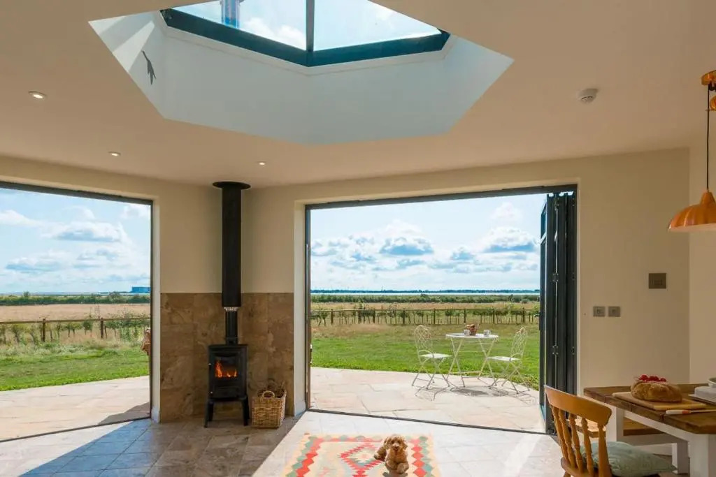 The Hexagon, wow what a location, views over the Essex marshes and sea