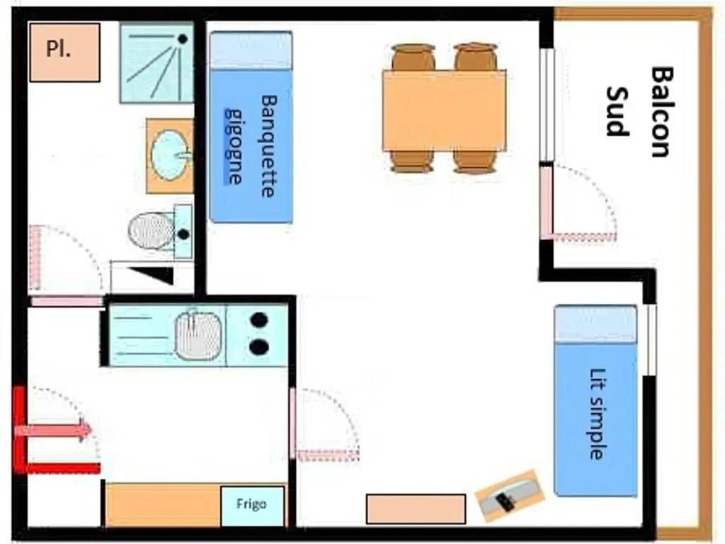 Studio Lanslevillard, 1 pièce, 3 personnes - FR-1-508-76