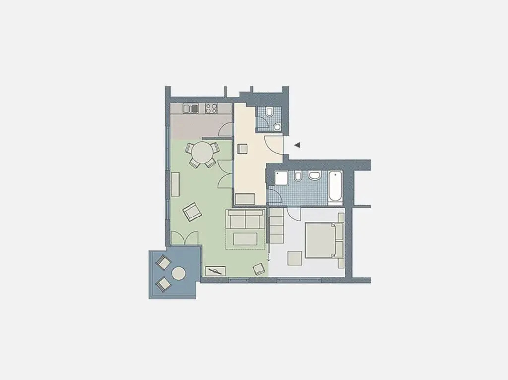 Kaiservillen Heringsdorf - Appartement mit 1 Schlafzimmer und Balkon D232