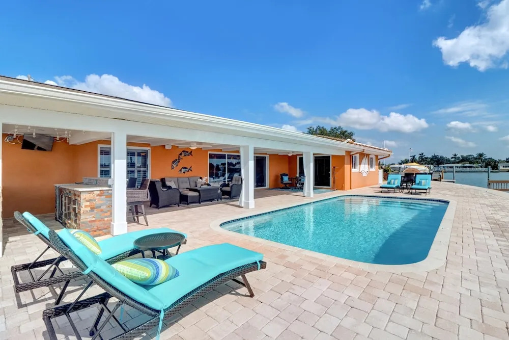 New Listing! Modern W/ Private Pool & Dock 3 Bedroom Home