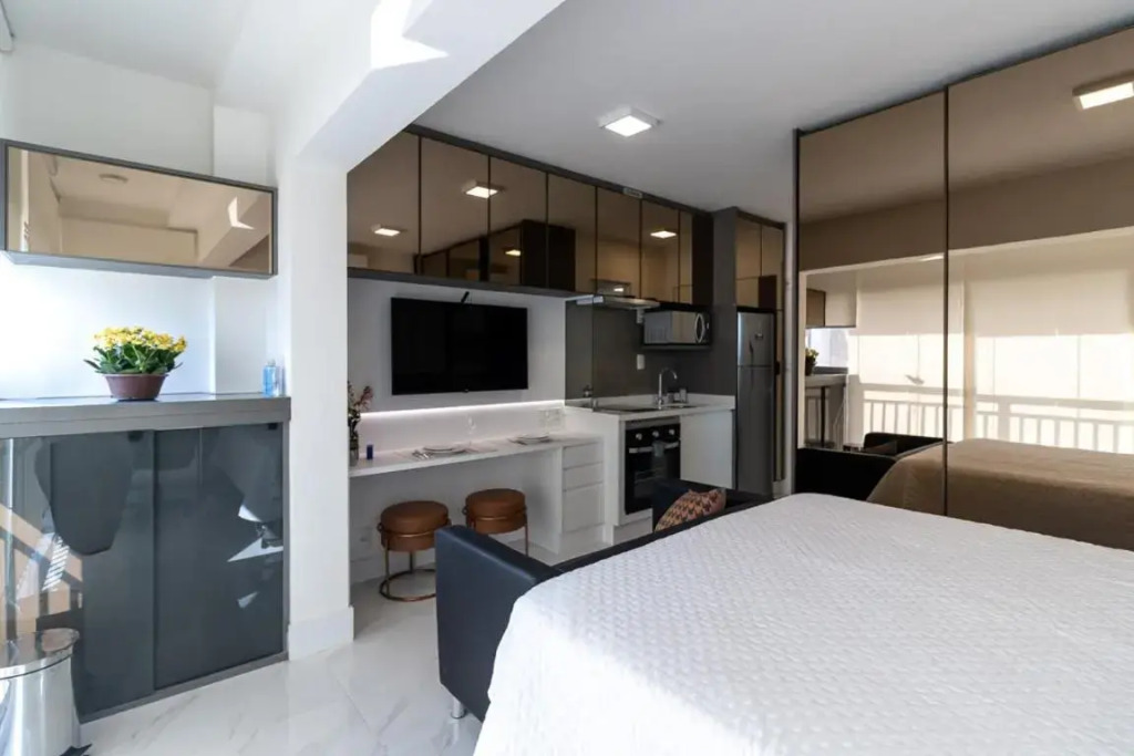 Studio de luxo mobiliado em Moema