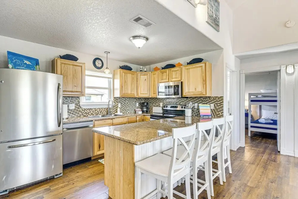 1 Block to Surfside Beach: Home w/ Gulf Views!