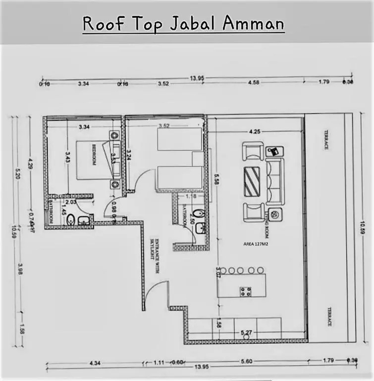 New Roof Top 2BR Jabal Amman 4th Circle