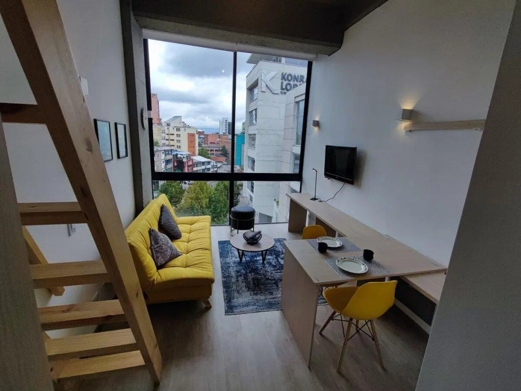 Loft moderno con vista a los cerros en Chapinero