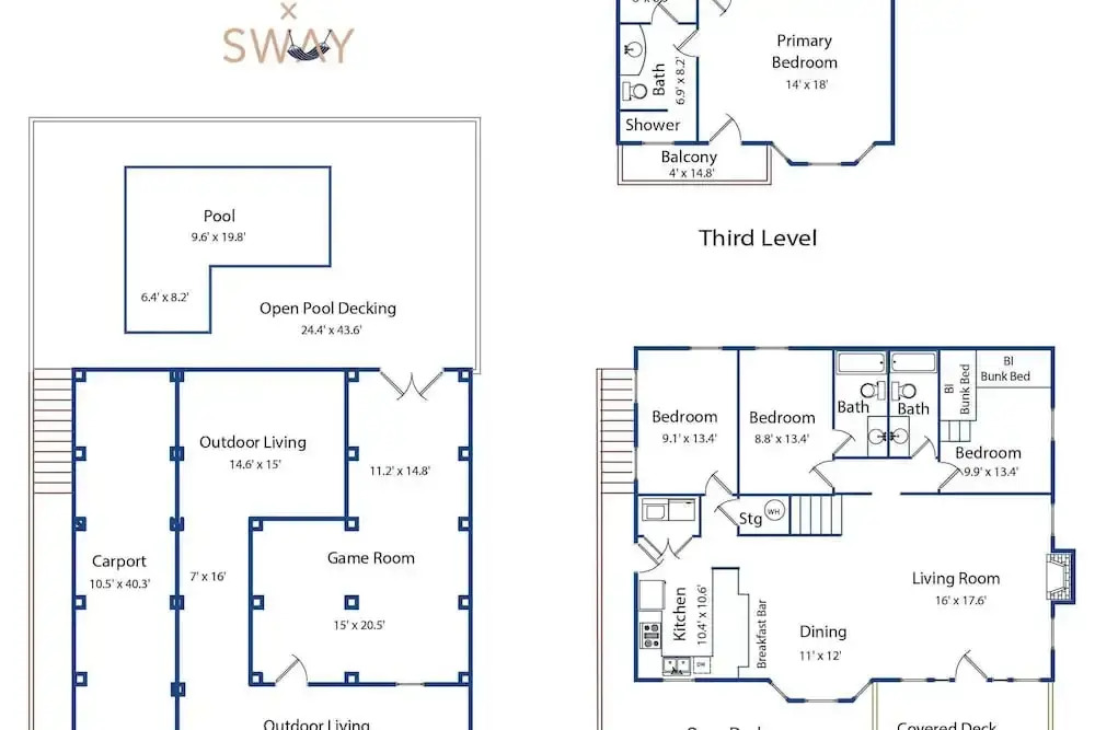 Sleeps 20! 2 Homes Near the Beach, Private Pools, Gameroom, Large Family Retreat