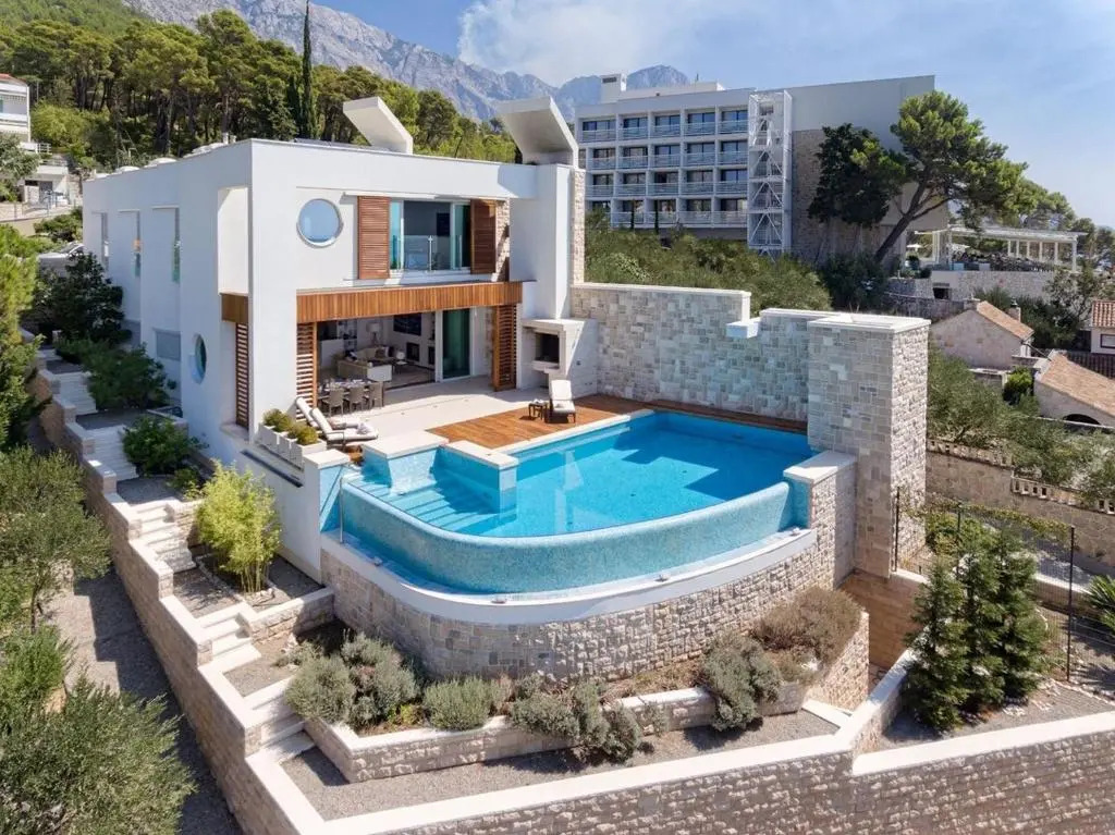 Luxury seafront villa Brela Pride with heated pool