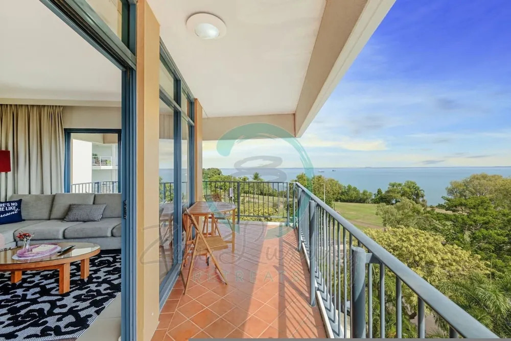 Coastal Elegance Sunset Pool Balcony Dining