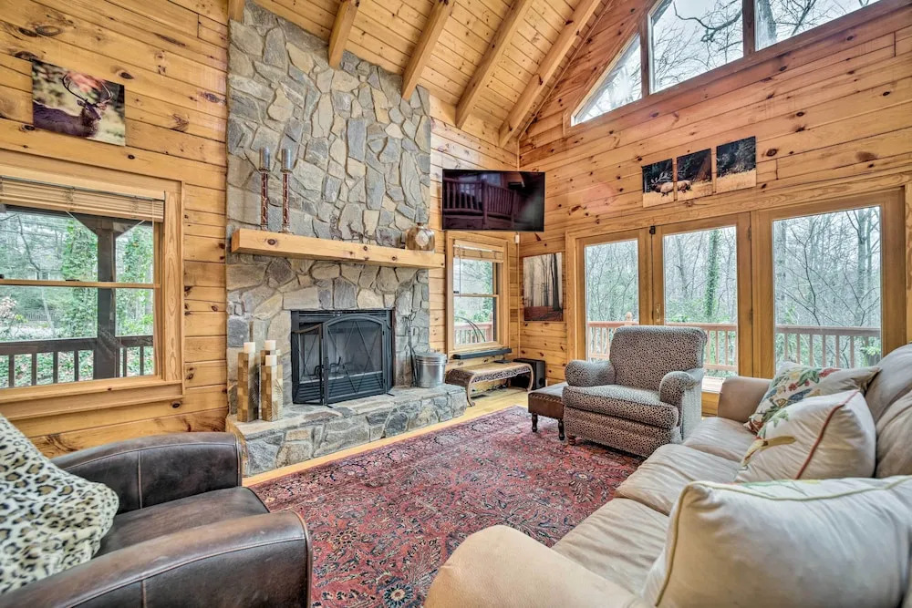 Walk to Golfing: Grand Maggie Valley Cabin