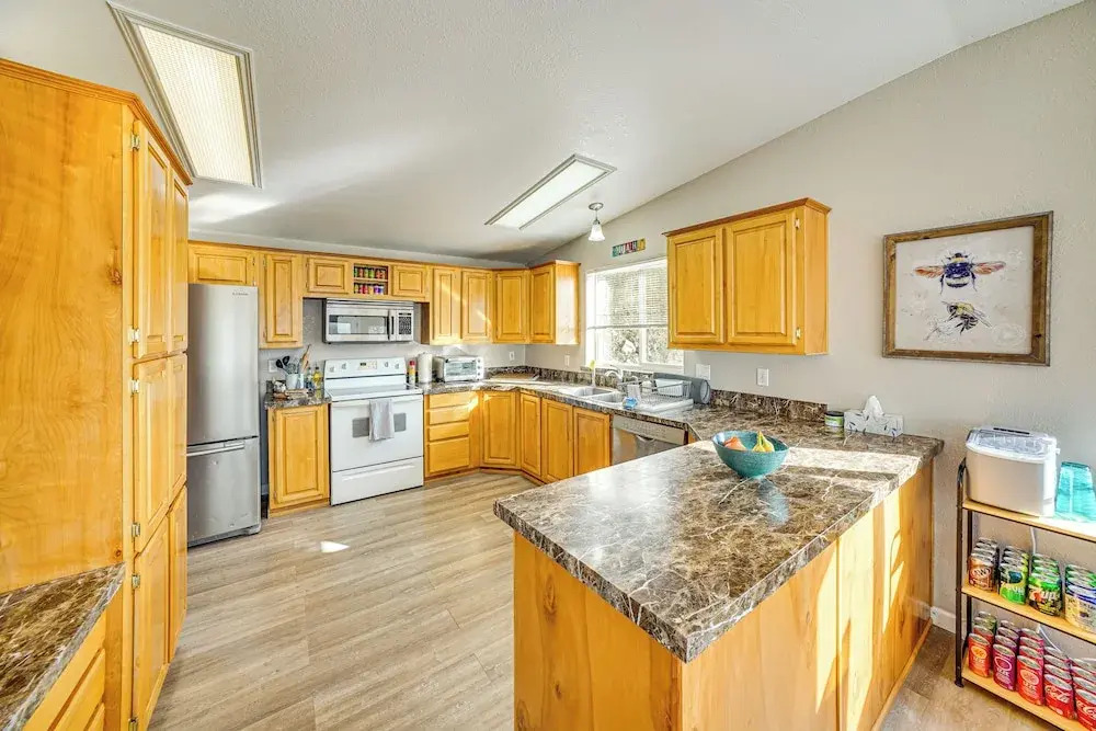 Walk to Marina: Harrison Cabin w/ Lake View!