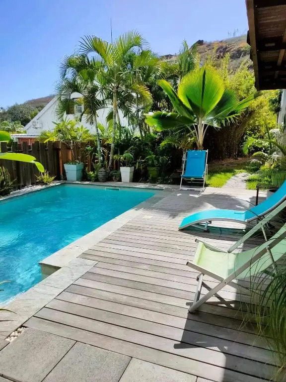 Maison d'une chambre a Saint Paul a 900 m de la plage avec vue sur la mer piscine partagee et jardin clos