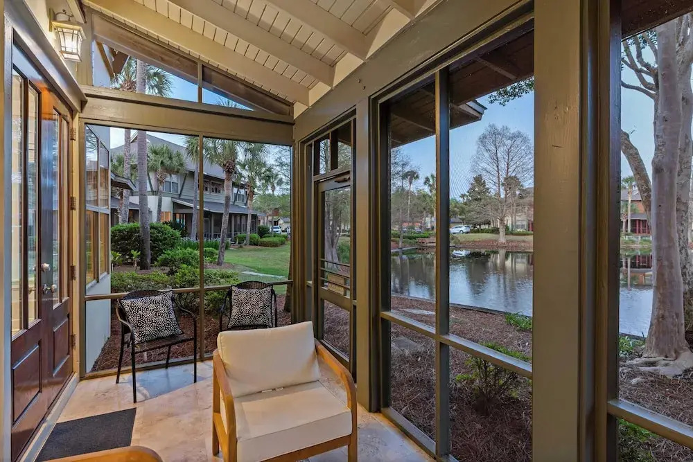 Serene Pondfront Stay w/ View, Pool Access, & Walk to Baytowne Wharf