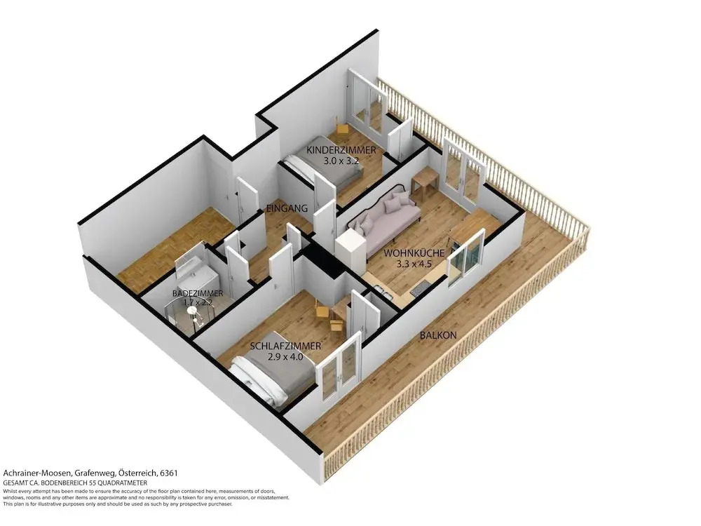 Wooden Apartment With Mountain View