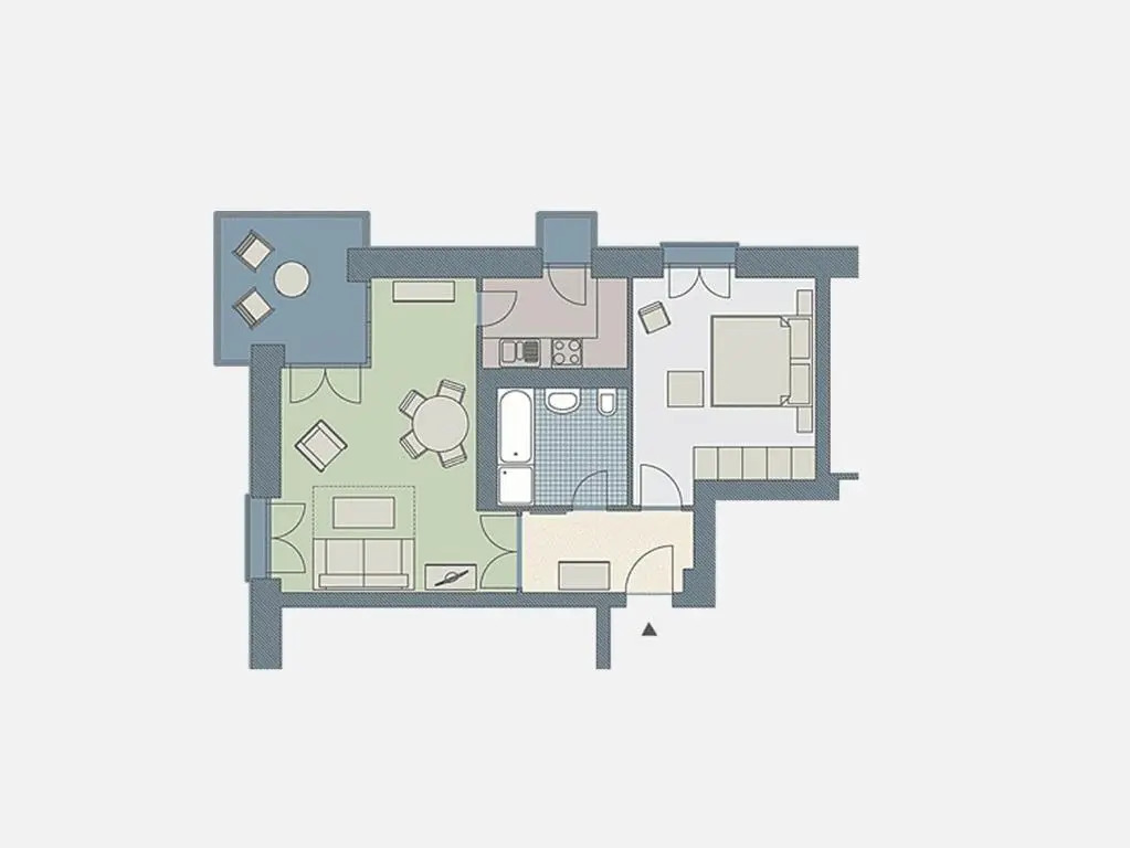 Kaiservillen Heringsdorf - Appartement mit 1 Schlafzimmer und Balkon D124