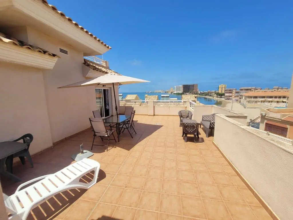 2 bedrooms appartement at San Javier 50 m away from the beach with sea view shared pool and furnished terrace