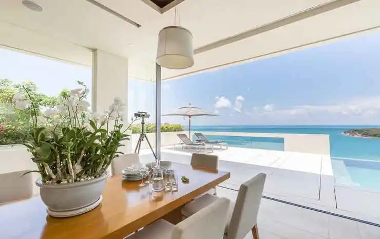 Villa Natha, world-class sea view, gym, massage room, cinema, full service with private dining, north Chaweng