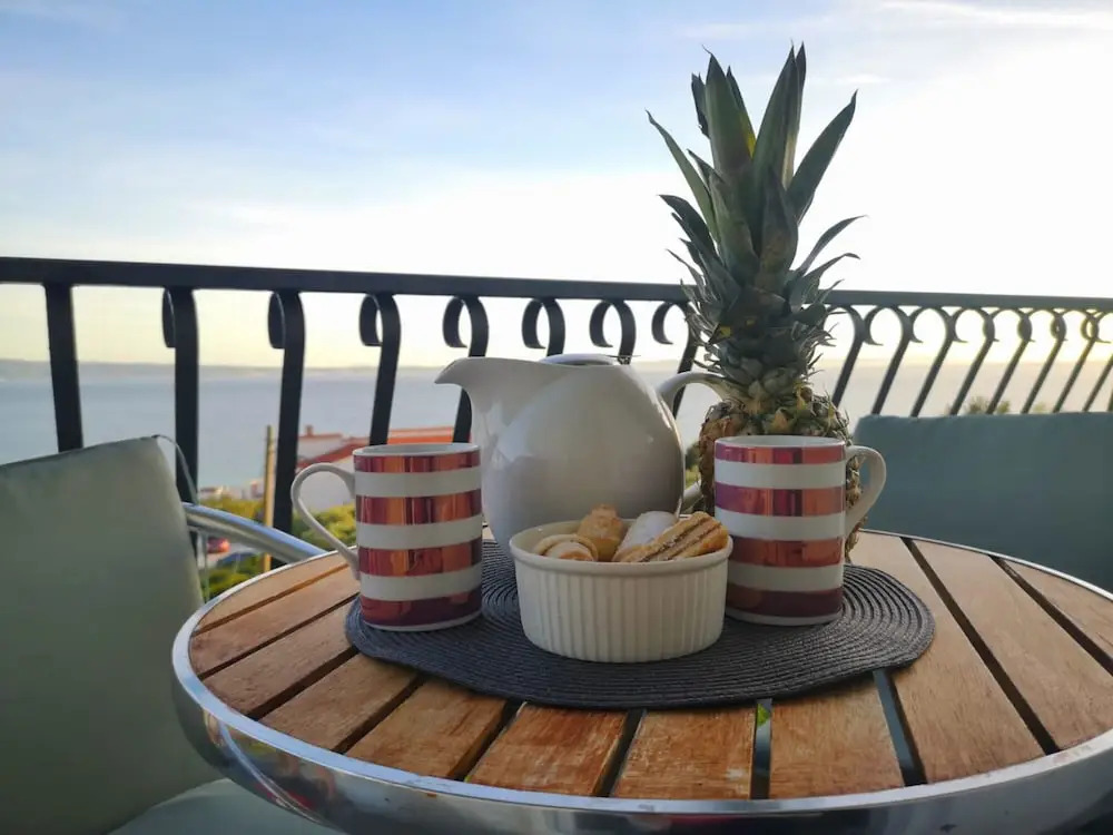 Large 95 m2 apt w. the sea View, Balcony and gar
