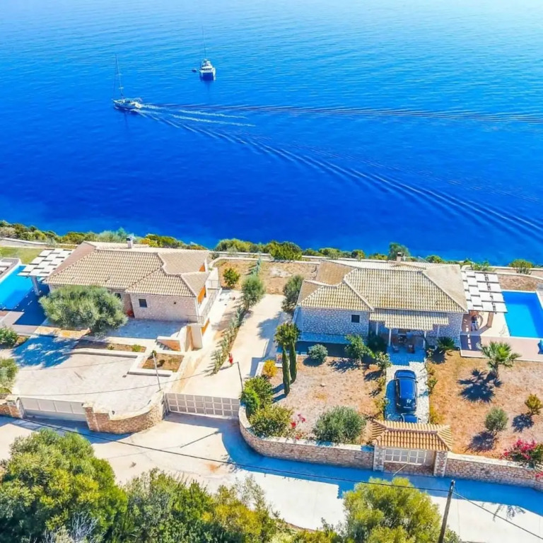 Seafront Karavi Villa with private sea access - Iris Villas Lefkada