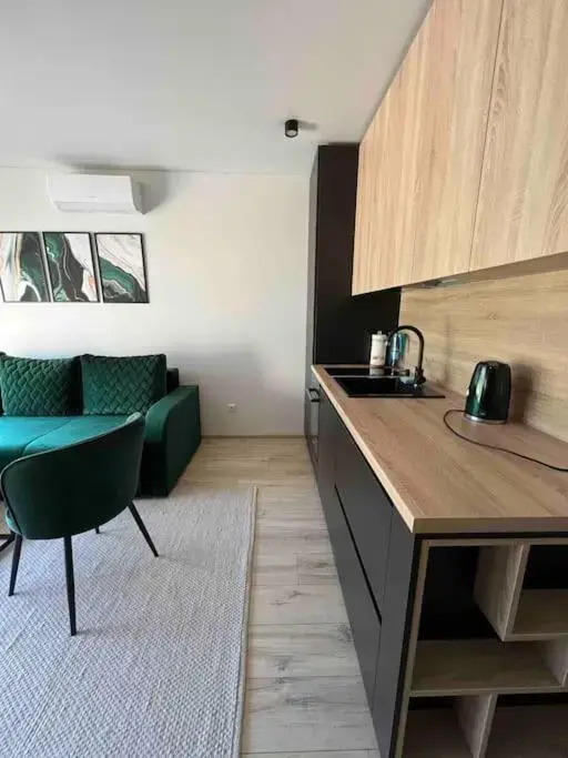 Modern & cozy studio with patio “Prie Juros”