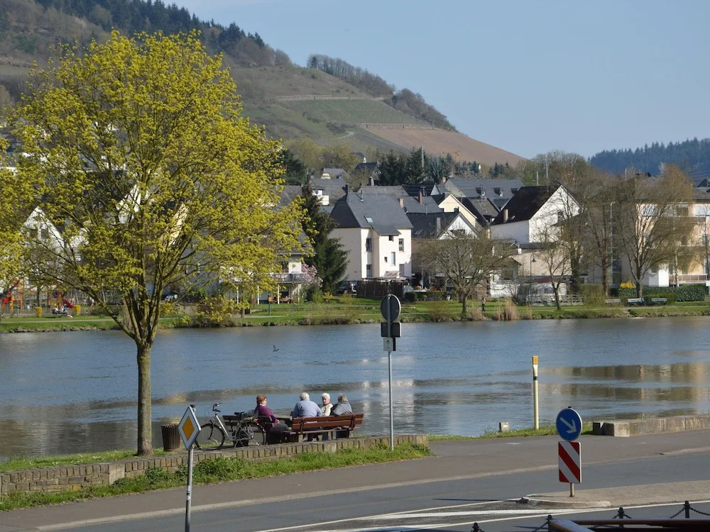 Comfortable apartment with balcony, you can't sit closer to the Moeselriver