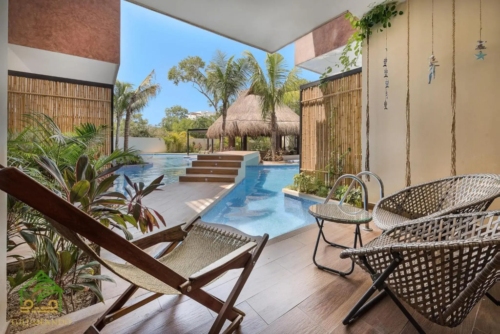 Tulum Swim up apartment for 5 pax with free bikes and WIFI