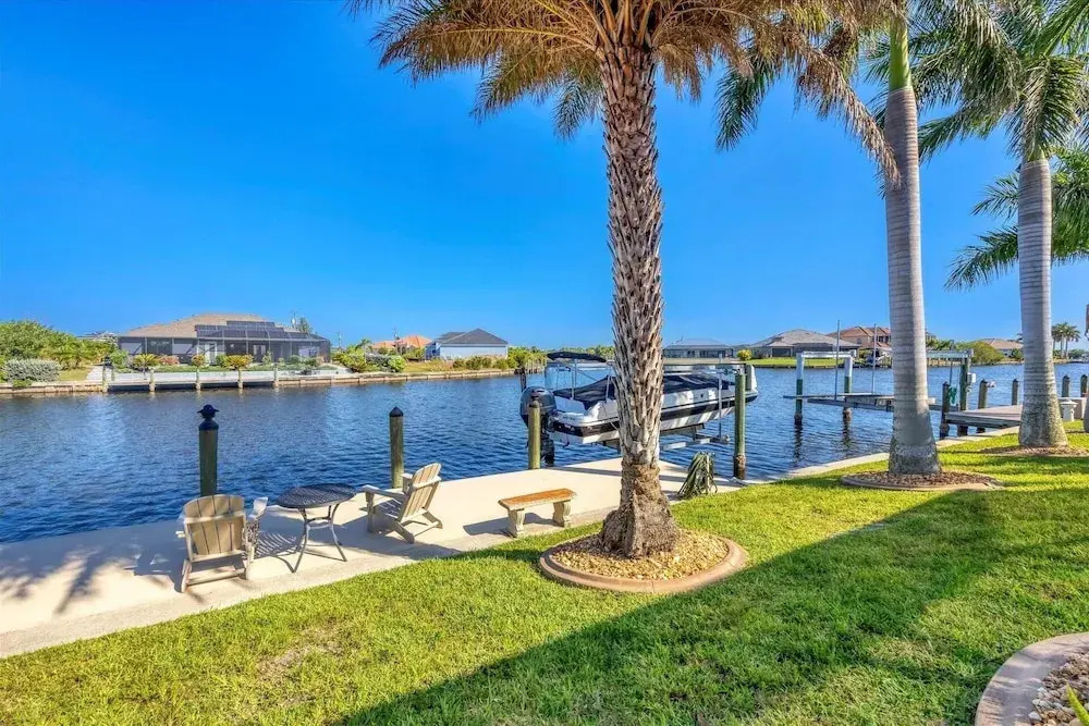 Villa Sol South Gulf Cove! Pool/spa Waterfront Canal W Dock 3 Bedroom Home