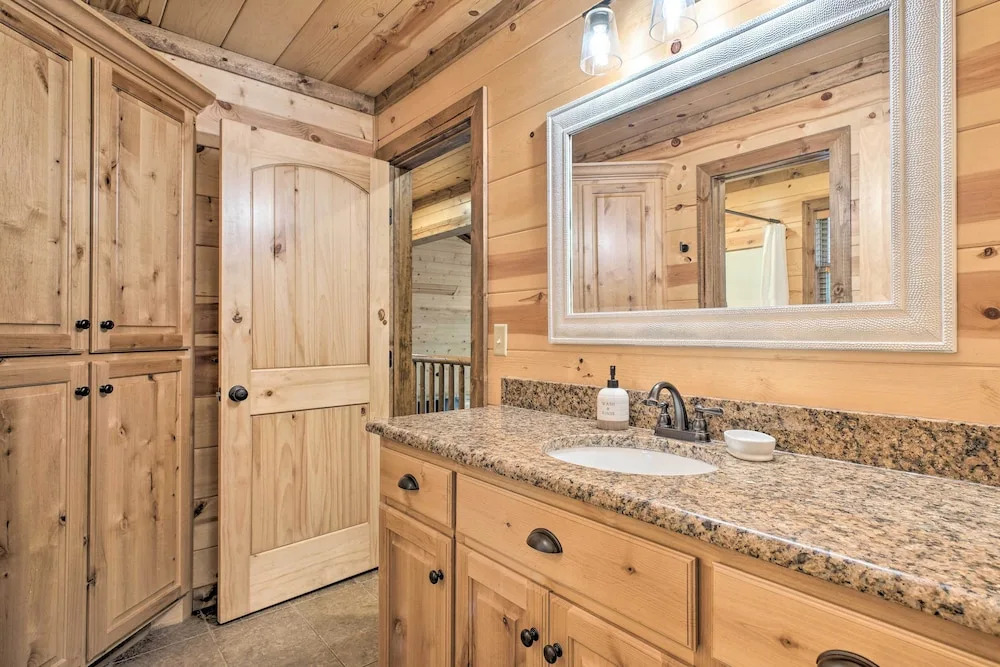 Expansive Broken Bow Cabin with Hot Tub and Playset!