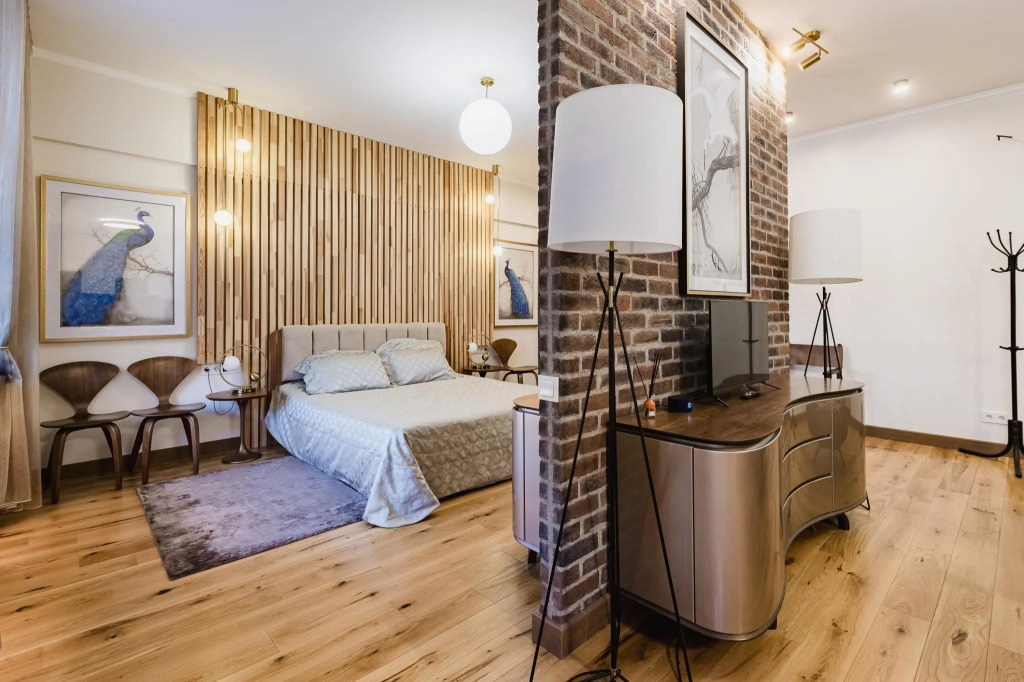 Studio with designer renovation