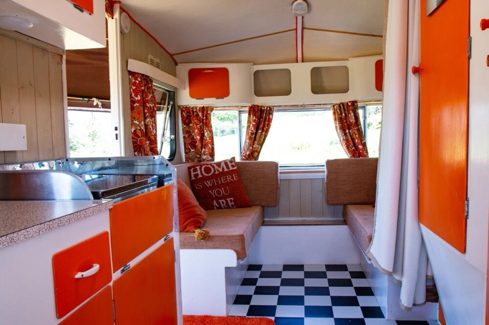 Retro 1960's Caravan With Mountain Views