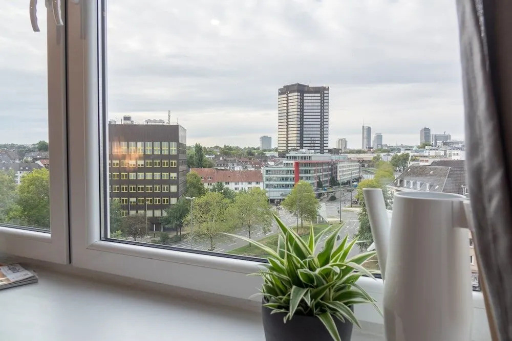 Skyline-Apartment mit Blick auf Essen